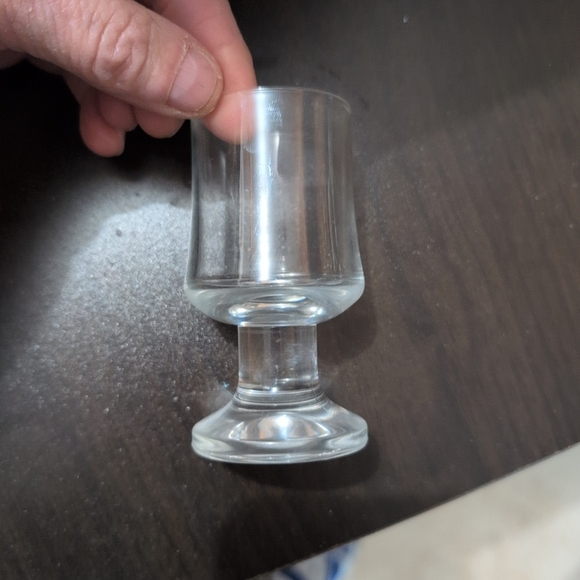Vtg Set Of 4 Holmegaard Ship Glass Sherry Glasses Clear Footed cordial Set - Picture 7 of 7